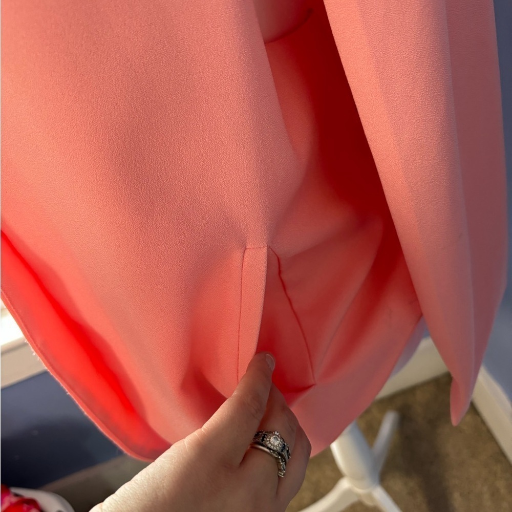 Jealous Tomato Pink Blazer with Modern V-Neckline - Picture 7 of 8